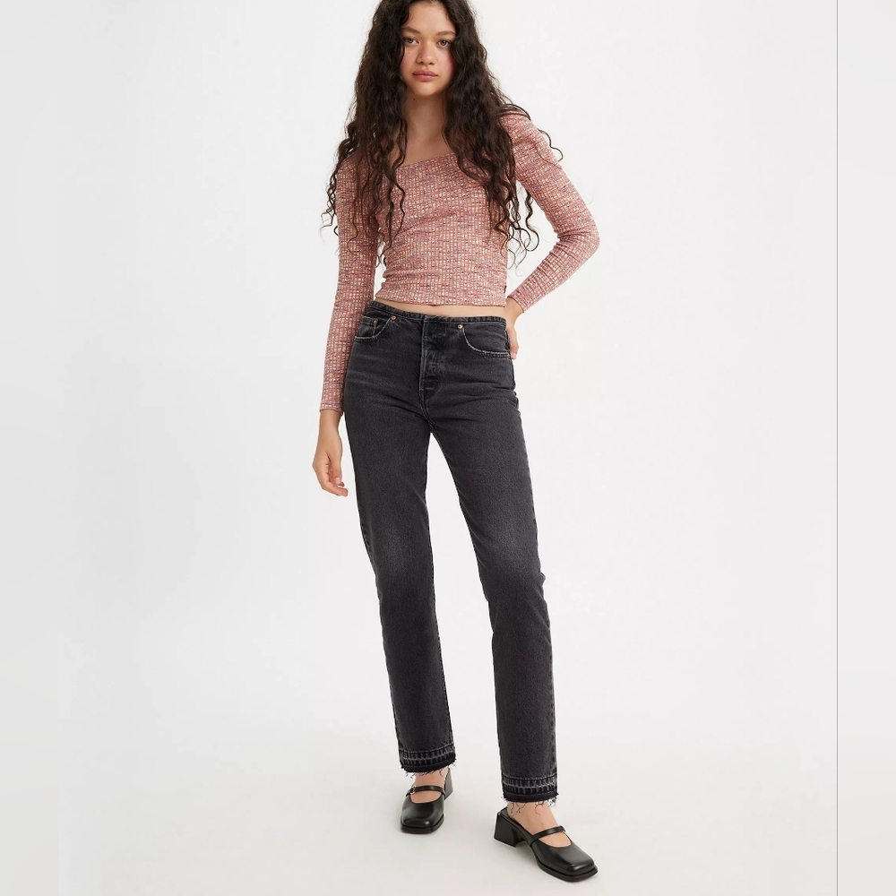 Levi's 501 Mini Waist Button Fly Jeans Black Size 26 X 30